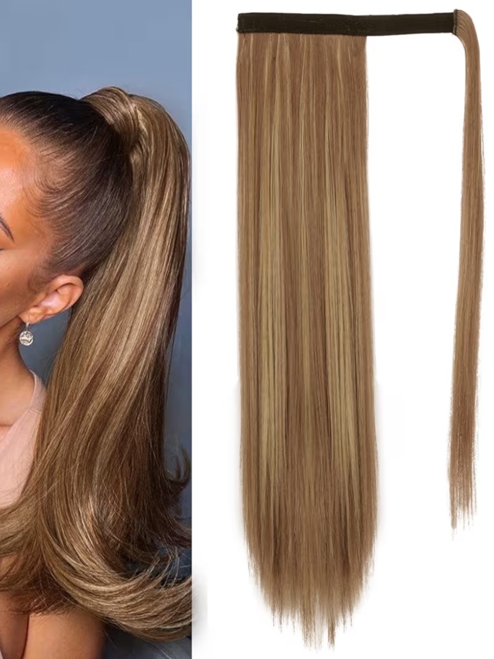 BARSDAR 18 Inch Synthetic Straight Ponytail Extension